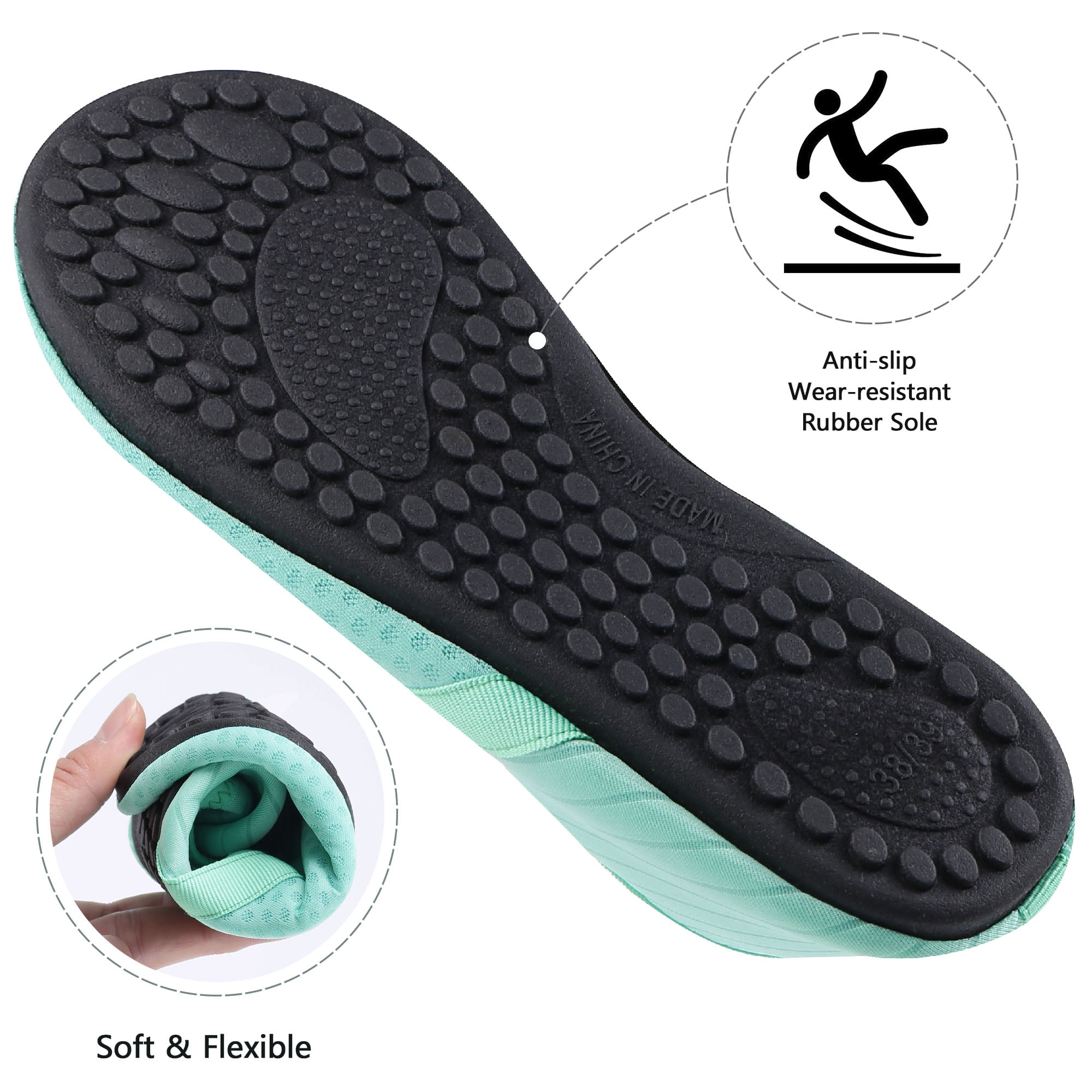 Ecetana Water Shoes for Women Men Swim Shoes Aqua Socks Barefoot Non Slip Shoes for Beach Swim Pool