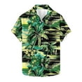 thumbnail image 2 of Sentmoon Tenues Décontractées pour Hommes Col Rabattu Manches Courtes Chemises Imprimées Feuilles de Palmier Boutonnées d'Été pour Randonnée Ou Extérieur Multicolore TG, 2 of 5