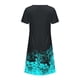 thumbnail image 5 of ICHUANYI Clearance Women's Summer Bohemian Print Short Sleeve Beach Dress Knee Length Dress(Black, XL) ICHUANYI WER2023080700095, 5 of 5
