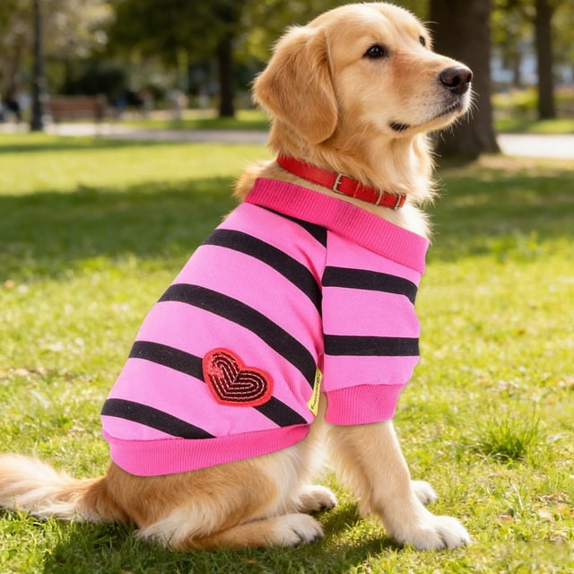 Lightweight Soft Comfortable And Breathable Suitable For And Summer Wear Perfect For Small Cats And Featuring A Striped Heart Design.