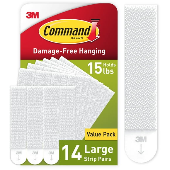 Tiras para colgar cuadros Command, 6,8 kg, 14 pares, color blanco