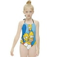 thumbnail image 3 of Simpsons Girl's One-Piece Swimsuit Bathing Suit Soft Stretchy Children's Swimwear Swim Attire for Vacation 8-10Y(130cm), 3 of 8