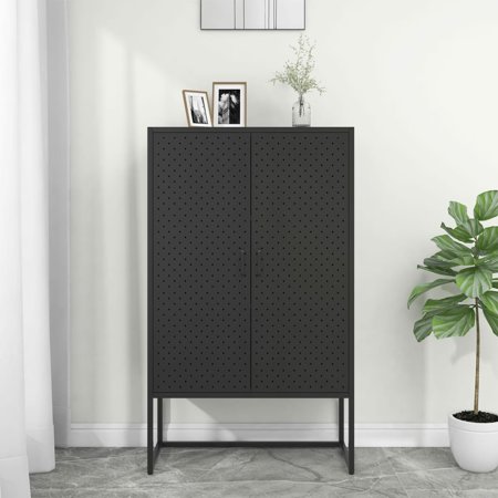 ikayaa Highboard Black 31.5 x13.8 x53.1  Steel