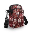 thumbnail image 3 of HELLHERO Adjustable Strap Women Messenger Bag for Men, Women Travel Daily Use Crossbody Sling Bag Polyester 4.33"x1.97"x7.09" Burgundy-toned Vintage Floral, 3 of 7