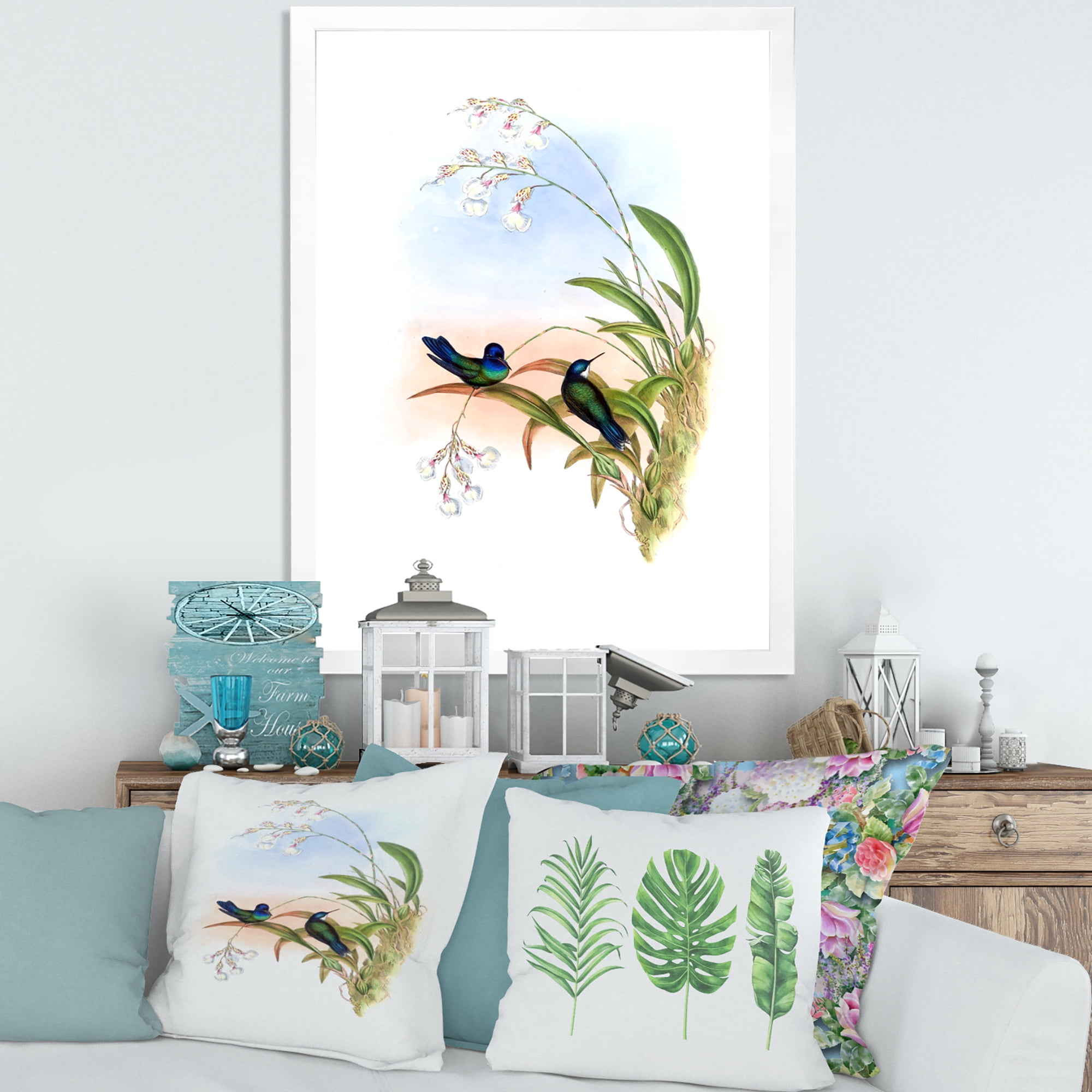 Designart 'Ancient Hummingbird III' Traditional Framed Art Print