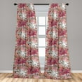 thumbnail image 4 of Ambesonne Garden Curtains, Floral Botanical Watercolor, Pair of 28"x95", Dried Rose and Dark Peach, 4 of 5