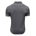 thumbnail image 3 of Mens Textured Jacquard Polo Shirt Super Stretch Short Sleeve Polo Shirts for Men Dark Gray, 3 of 6