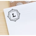 thumbnail image 2 of Printtoo Papeterie de Bureau Bordure Tourbillon Carrée Auto-Encre Monogramme Alphabet Initiale R-40 Tampon en Caoutchouc, 2 of 5