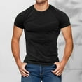 thumbnail image 2 of ShomPort Short Sleeved Tight Shirts for Men Roundneck Solid Color Tees Athletic Gym Tops, 2 of 4