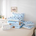 thumbnail image 6 of jejeloiu Blue Coquette Bow 7-Piece Bedding Comforter Set Kids,Western Cow Print Cowgirl Boots King Bedding Sets For Girls,Reversible, 6 of 7