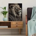 thumbnail image 5 of Crowned King Lion Canvas Print, Majestic Animal Ready To Hang Luxury Home Bedroom Living Room Wall Decor Art, 5 of 8