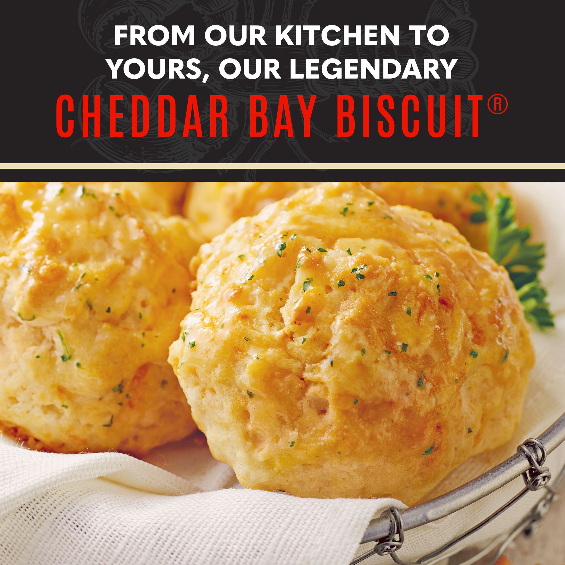 Red Lobster Frozen Cheddar Bay Biscuits, Ready to Bake Frozen Bread Biscuits, 8 Count, 15.66 Oz Box