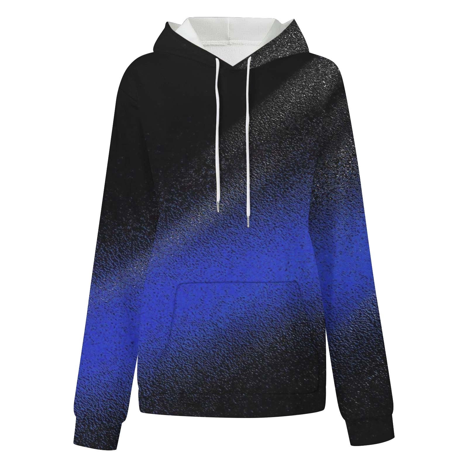 Yotami Women's Hoodies Fall Fashion Oversized Sweatshirts for Teen Drawstring Gradient Print Trendy Casual Pullover with Pocket
