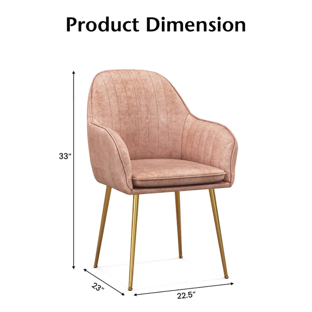 Finihen Modern Living Dining Room Accent Arm Chairs, Accent Upholstered Arm Chair with Steel Gold Legs, Set of 2, for Bedroom, Living Room, Dining Room, Pink Finihen Modern Living Dining Room Accent Arm Chairs, Accent Upholstered Arm Chair with Steel Gold Legs, Set of 2, for Bedroom, Living Room, Dining Room, Pink
