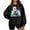 Black, variant on Crew Neck Sweatshirts Wome Christmas Santa Claus Print Plush Shirt Long Sleeve Pullover Loose Tops