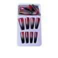 thumbnail image 2 of Juego de tiras de uñas Seitruly de colores puntas falsas en forma de T calcomanías de Arte negro rojo, 2 of 6