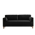 thumbnail image 3 of Velvet Sofa Couch Mid Century Upholstered Loveseat Lounger Living Room Couch, 3 of 6