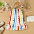 thumbnail image 5 of WOYY Sleeveless Dress for Girls Colorful Striped Ruffle A Line Slip Dresses Cute Sundress, 5 of 7