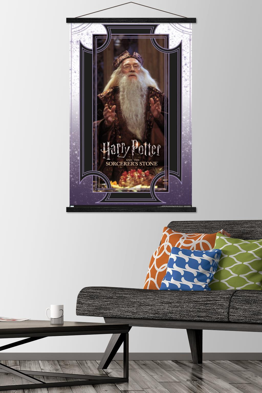 Harry Potter and the Sorcerer's Stone - Dumbledore Wise Wall Poster with Wooden Magnetic Frame, 22.375" x 34"