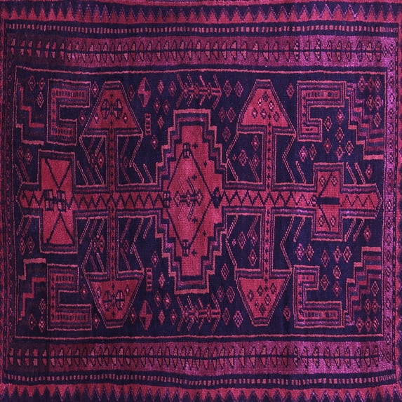 Ahgly Company Indoor Square Persian Purple Traditional Area Rugs, 8' Square