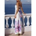 thumbnail image 5 of Women Y2k Strapless Maxi Dress Floral Print Tube Long Dress Boho Beach Sundress Going Out Streetwear Milky XL, 5 of 6