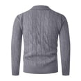 thumbnail image 4 of Vxararl Mens Long Sleeve Polos Pullover Sweater Classic Casual Long Sleeve V Neck Casual Pullover Sweater Fall Winter Layering, Soft Warm Feel Sweater Polo Shirts for Men Gray L, 4 of 4