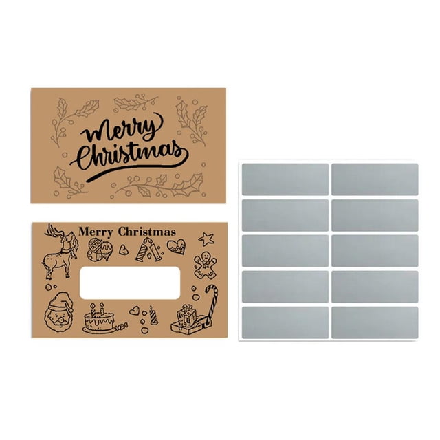 10pcs Christmas Scratch Tickets Fun Love Surprise Scratch Card Off