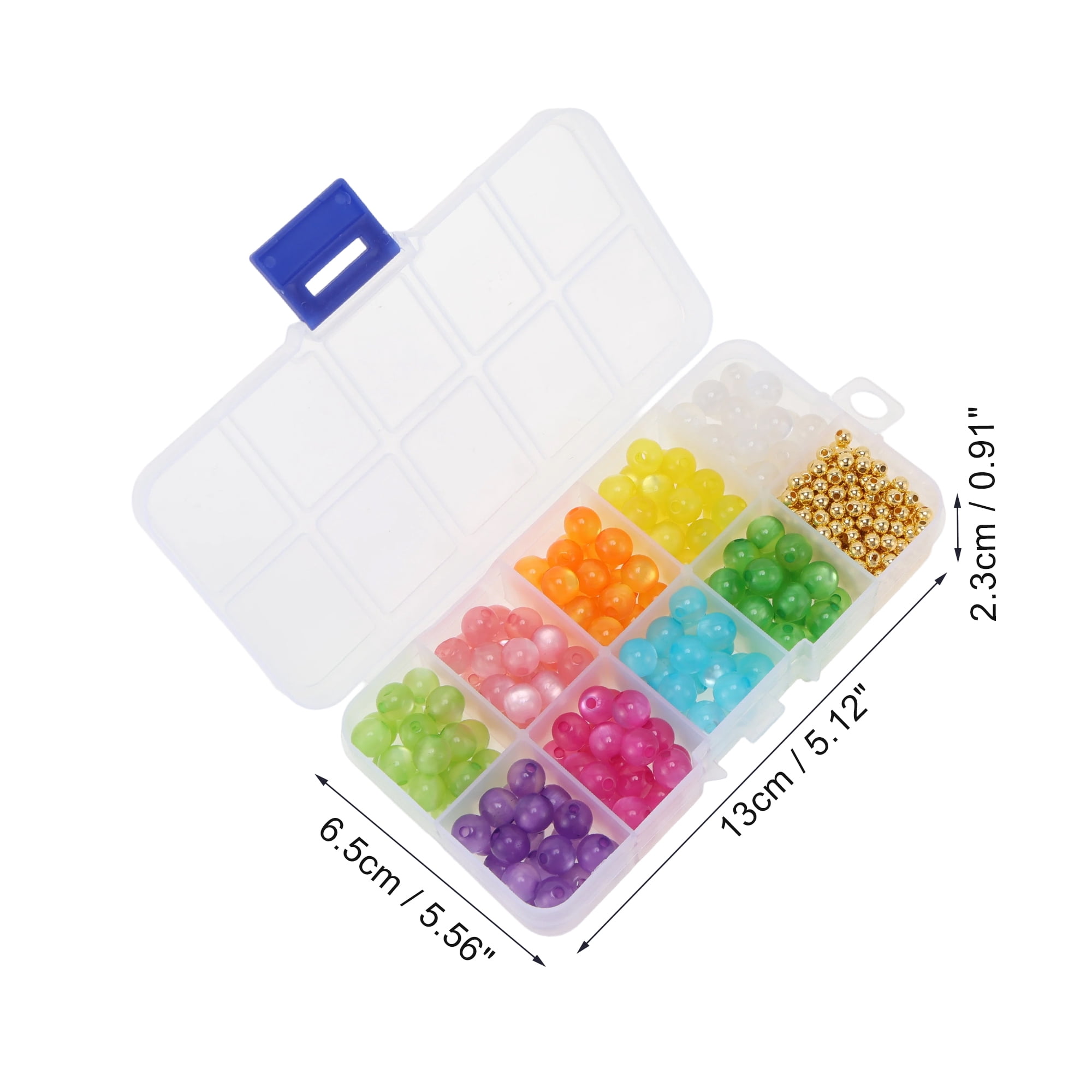 Unique Bargains 380 Pcs 8mm 4mm Round Glass Beads for Bracelets Assorted Color