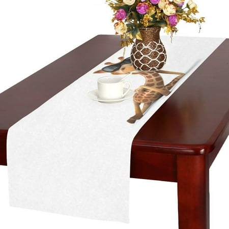 

MYPOP Giraffe Cotton Linen Table Runner 16x72 inches