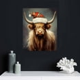 thumbnail image 4 of JRXY Christmas Highland Cow Wall Art Framed Farm Animal Canvas Print Hairy Highland Cow Painting Holiday Picture Wall Decor for Home Bathroom Nursery Decorations 12x16 in, 4 of 4
