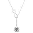 thumbnail image 1 of Delight Jewelry Silvertone Domed Black DMD Silver tone Elegant Infinity Lariat Necklace, 1 of 4