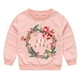 thumbnail image 1 of FYEGRE Chandail en Molleton de Noël pour Filles, Imprimé Lettre, Col Rond, Manches Longues, Décontracté, Rose 1-2 Ans, 1 of 2