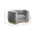 thumbnail image 3 of Meridian Furniture Julian Velvet Accent Chair in Gray and Gold, 3 of 7