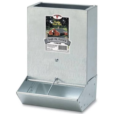 Little Giant 9 Quart Hook Over Goat Trough Feeder - Heavy Duty Galvanized Steel (2 Pack)