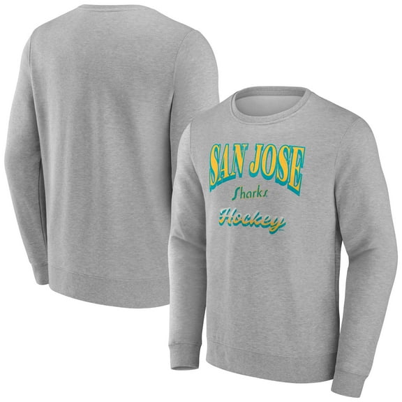Men's Fanatics Gray San Jose Sharks Light the Candle Fleece Pullover Sweatshirt