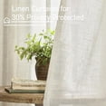 thumbnail image 5 of 60 Inch Wide Linen Curtains 95 Inches Long, Ivory Cream Light Filtering Faux Linen Textured Bedroom Panels Semi Sheer Back Tab and Rod Pocket Boho Drapes for Living Room/Farmhouse, 2 Panels, 5 of 9