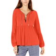 thumbnail image 1 of Blusa campesina con cordones y cadena Michael Kors Naranja Mediana, 1 of 1