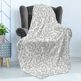 thumbnail image 4 of Leaves Soft Flannel Fleece Blanket, Hand Drawn Style Simple Minimalist Floral Pattern Rustic Country Life Inspiration, Cozy Plush for Indoor and Outdoor Use, 60" x 80", Black White, by Ambesonne, 4 of 5
