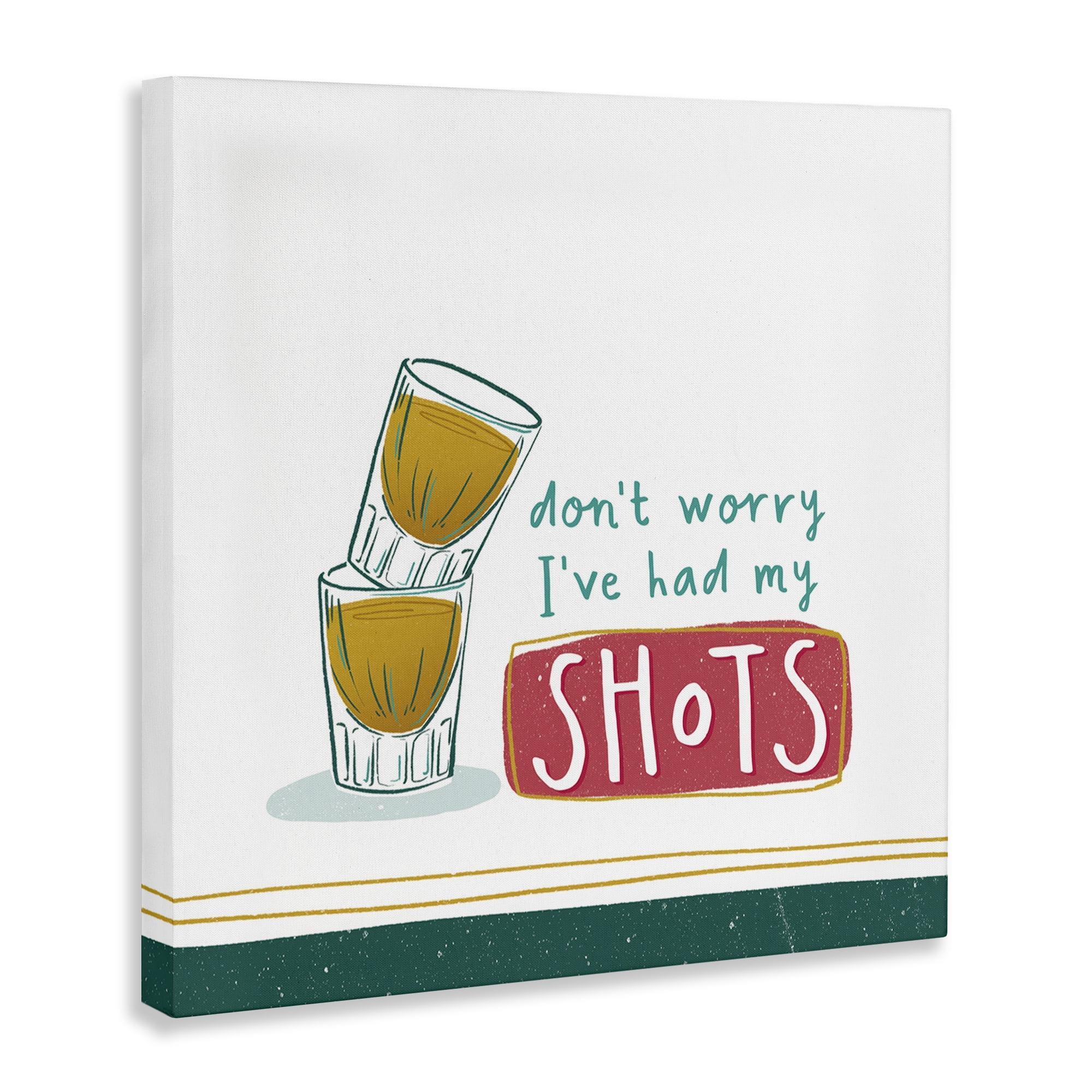 Stupell Industries Alcohol Shots Humor Food & Beverage Painting Wrapped Canvas Art Print Wall Art, 30 x 30