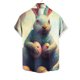 thumbnail image 5 of Blusa y camisa de manga corta con cuello vuelto para hombre, blusa informal de moda con cuello vuelto, blusa estampada de manga corta con botones, blusa de poliéster para hombre, 5 of 5
