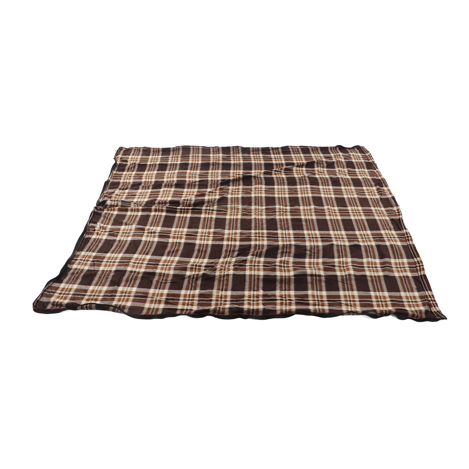 YAHHU Adult Fleece Sleeping Bag Portable Warm Lightweight Liner for Outdoor Camping Hiking Climbing Backpacking and Travel - Coffee Grid (70.8 in x 29.5 in)