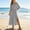 *Gray, variant on Women's Off Shoulder Maxi Dress, Casual Solid Color Split Hem Beach Dress with Pockets Army Green,Women's Plus M