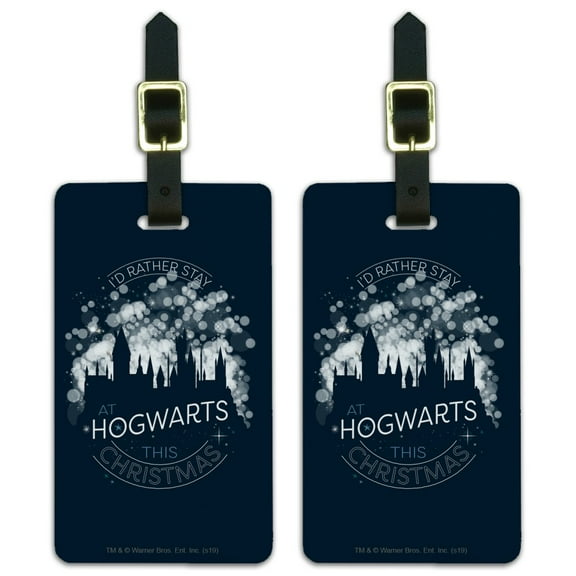 Harry Potter Hogwarts for Christmas Luggage ID Tags Suitcase Carry-On Cards - Set of 2