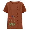thumbnail image 5 of Boho Tops for Women 2026 Linen Regular Fit Teacher Clothes Water Resistant Boho Chiffon Spring Fall Tops 2026, Coffee,L, 5 of 5