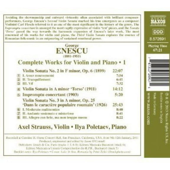 Axel Strauss - Complete Works for Violin & Piano - Music & Performance - CD