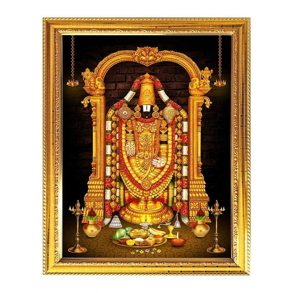 Lord Venkateswara God Photo Frames Wall Decor Religious Temple Office Laminated Poster 11.8X15.7