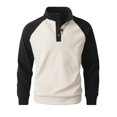 thumbnail image 6 of ZUKMRJPC Sweatshirts for Men Quarter Button Slim Fit Color Block Pullover Sweater Casual Mock Neck Thermal Fleece Pullover Sweatshirt, 6 of 8