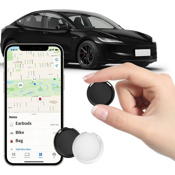 2 Pack GPS Tracker for Vehicles Work with Find My (iOS Only) Real Time Mini Car Air Tracker Tag Global Coverage Hidden Car Locator Tracking Device No Monthly Fee or Subscription No SIM Card Required