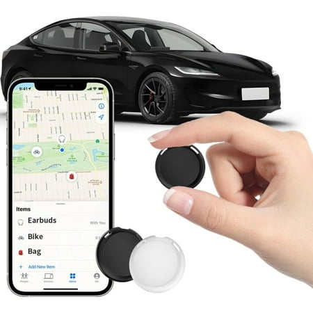 2 Pack GPS Tracker for Vehicles Work with Find My (iOS Only) Real Time Mini Car Air Tracker Tag Global Coverage Hidden Car Locator Tracking Device No Monthly Fee or Subscription No SIM Card Required