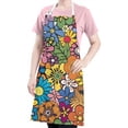 thumbnail image 5 of Pioneer Flower Floral Print Pattern Apron-Garden Aprons for Women with Pockets-Cotton Linen Waterproof Kitchen Cooking Gardening Aprons Adjustable for Kitchen,Cooking,BBQ and Salon 33x27 Inch, 5 of 7